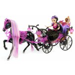 Большой игровой набор Карета с лошадью и куклой, Fantasy Carriage, со световыми эффектами, 55х30х19 см - изображение