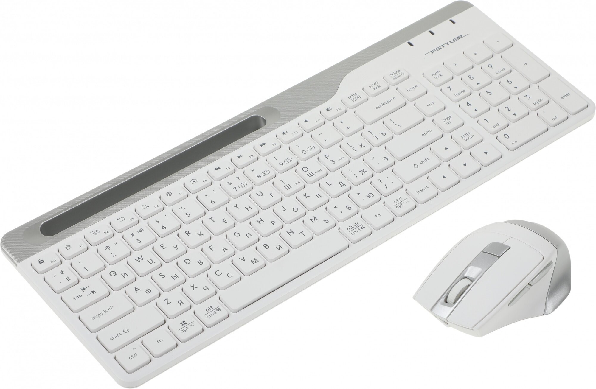 Комплект клавиатура и мышь A4TECH Fstyler FB2535C белый/серый USB беспроводные BT