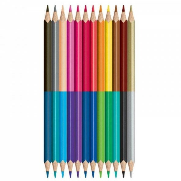 карандаши цветные Maped Color Pep's, двусторонние, треугольные, в картонном футляре, 24 цвета, 12 штук - фото №6