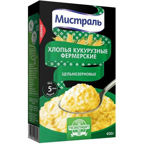 Хлопья Мистраль Фермерские кукурузные 400г х 2шт