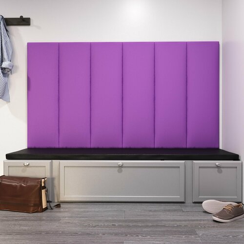 Мягкие стеновые панели, изголовье кровати, размер 30*100, комплект 2шт, цвет фиолетовый