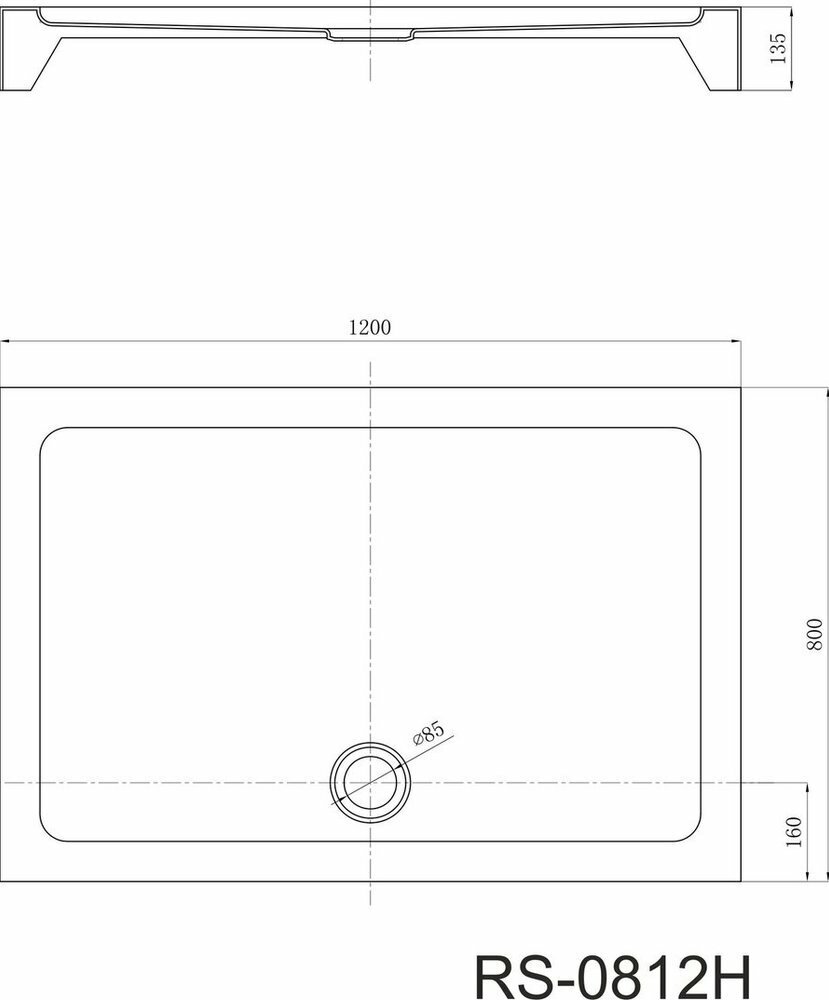 Акриловый поддон для душа Black&White Stellar Wind Easy Plumb 120x80 0812h00 Белый - фотография № 5