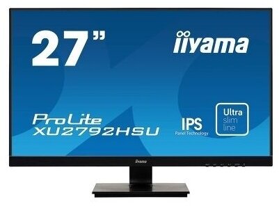 Iiyama Монитор 27.0 iiyama ProLite XU2792HSU-B1 1920x1080, черный (D-Sub, HDMI, DP, MM, USB Hub)