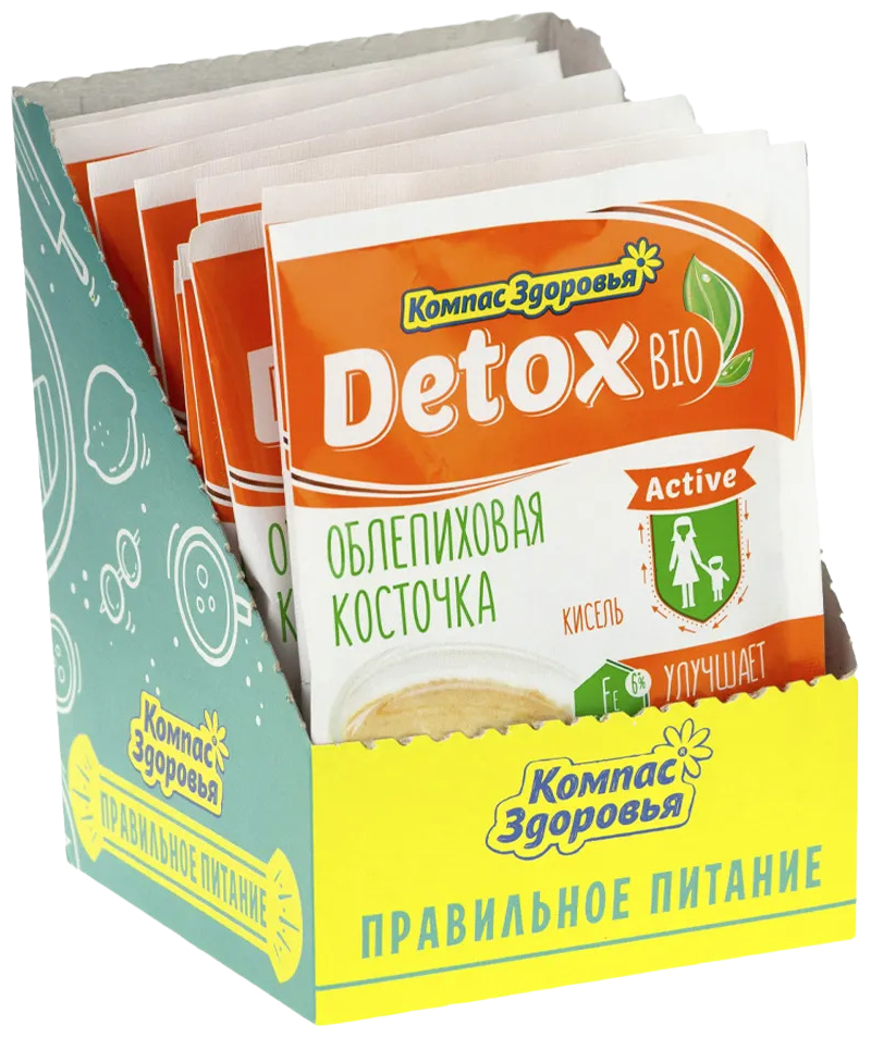 Кисель овсяно-льняной "Detox Bio Active" на фруктозе, 25 гр Компас здоровья (10 шт. в наборе)