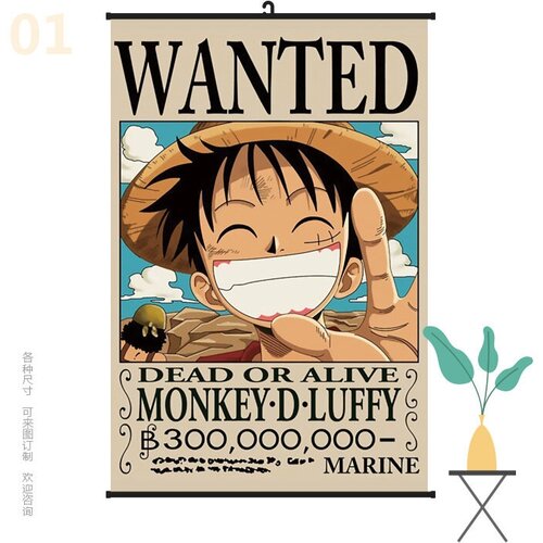 Аниме плакат на холсте Ван Пис Луффи 60х40