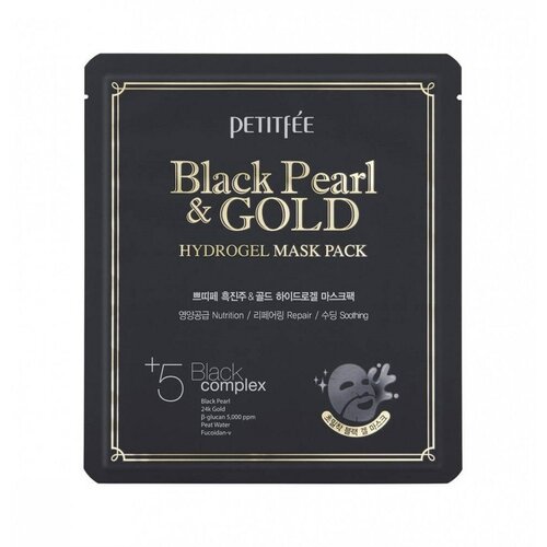 PETITFEE Black Pearl & Gold Hydrogel Mask Pack 32 г 1 шт