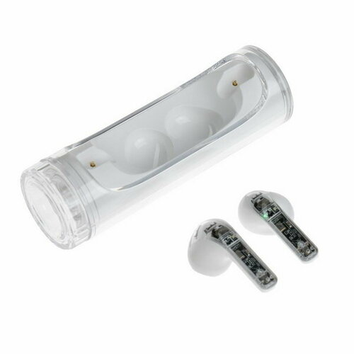 Наушники беспроводные YX11 TWS вкладыши BT 53 28200 мАч шумоподав прозрачные белые 2620₽