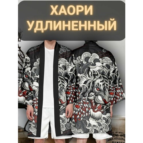 фото Халат anet, размер 3xl, белый, черный