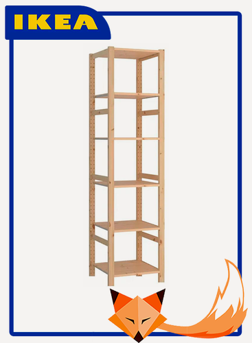 Изображение товара Стеллаж IKEA Ivar 48х50х226 см, 6 полок, массив сосны, без покрытия