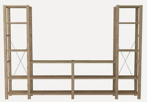 Изображение товара Стеллаж деревянный напольный IKEA Ivar 260х50х179 см, 16 полок, сосна