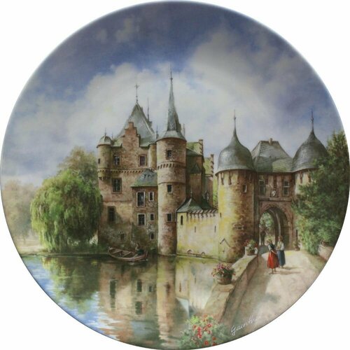 Молчаливый замок Зацвей, винтажная декоративная настенная тарелка из коллекции Замки на воде