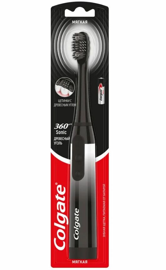 COLGATE Зубная щетка Электрическая звуковая 360 Sonic Optic White, Древесный уголь