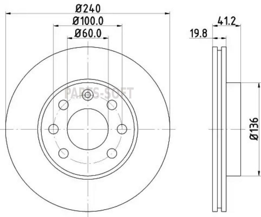 MINTEX MDC1454C Диск тормозной CORSA C (X01) CORSA C Box (X01) CORSA Hatchback CORSA Mk II (C) (X01) CORSA Saloo