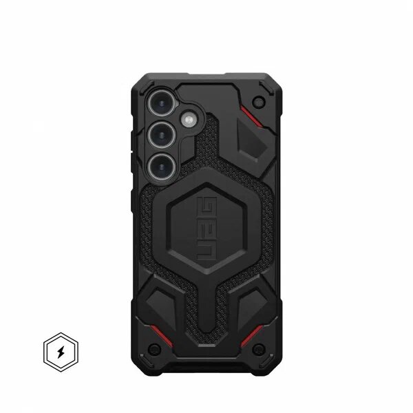 Чехол Uag Monarch PRO для Samsung Galaxy S24 совместим с MagSafe, чёрный (Kevlar-Black)