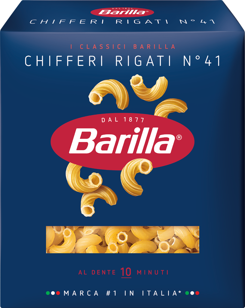 Макароны BARILLA Chifferi rigati n.41, группа А высший сорт, 450г