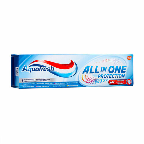 Зубная паста Аквафреш All-in-One Protection, 75 мл аквафреш aquafresh senses зубная паста бодрящий грейпфрут лимон мята 75 мл