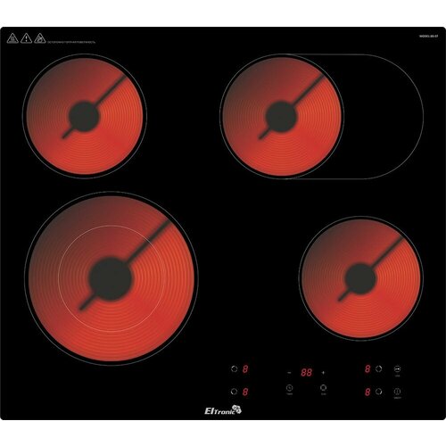 Варочная панель электрическая ELTRONIC (88-07) 4 конфорки (черная)