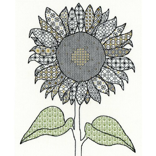 Blackwork Sunflower XBW1