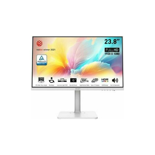 Монитор MSI Монитор MSI Modern MD2412PW 238 169 FHD1920x1080 IPS Flat 1msMPRT 10001 100M1 300nit 178178 HDMI 14 USB-C Speaker Tilt Swivel Height Pivot VESA 100Hz White 1850000₽