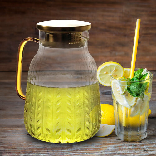 Заварочный чайник стекло боросиликатное Zeidan 1500 мл кувшин с фильтром для плиты заварник стеклянный для чая лимонада и глинтвейна 2000₽