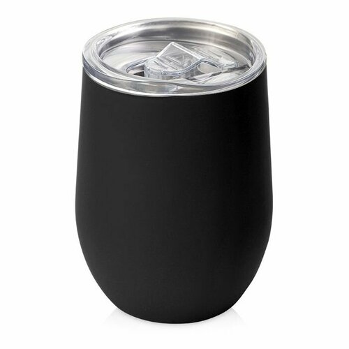 Термокружка вакуумная Sense Gum, непротекаемая крышка, 370 мл, цвет черный. Подходит для декорирования, нанесения печать и логотипа.