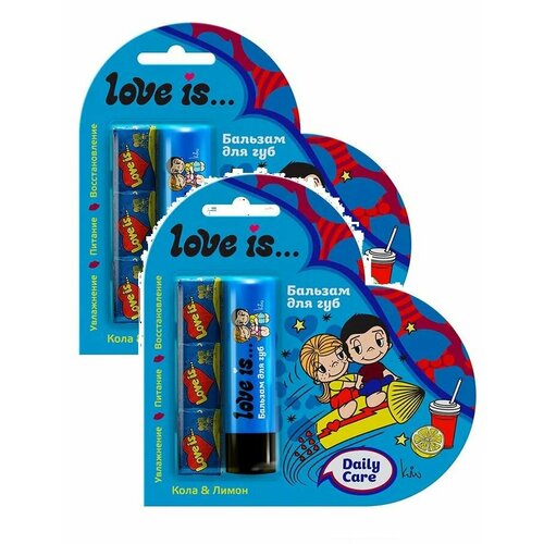 Набор Love is Бальзам для губ увлажняющий Кола и Лимон жевательная резинка 2 шт 709₽