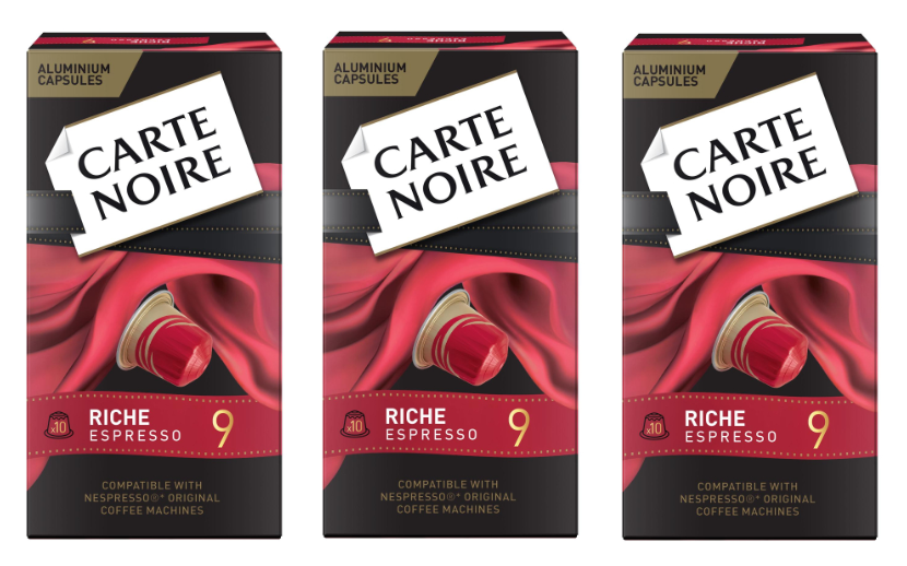 Кофе в капсулах Carte Noire Riche Espresso, упаковка 5,2 гр x 10 шт, 3 уп