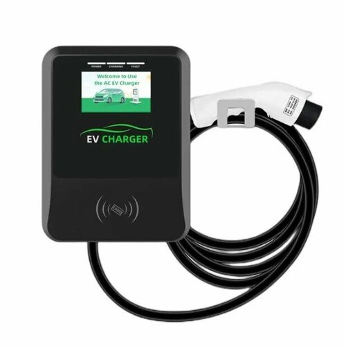 Настенная зарядная станция для электромобилей BKD управление со смартфона через приложение сенсорный экран RFID-карта мощностью 11кВт ток 16A 3 фазы 380 Вт Type 2 RJ45 40990₽