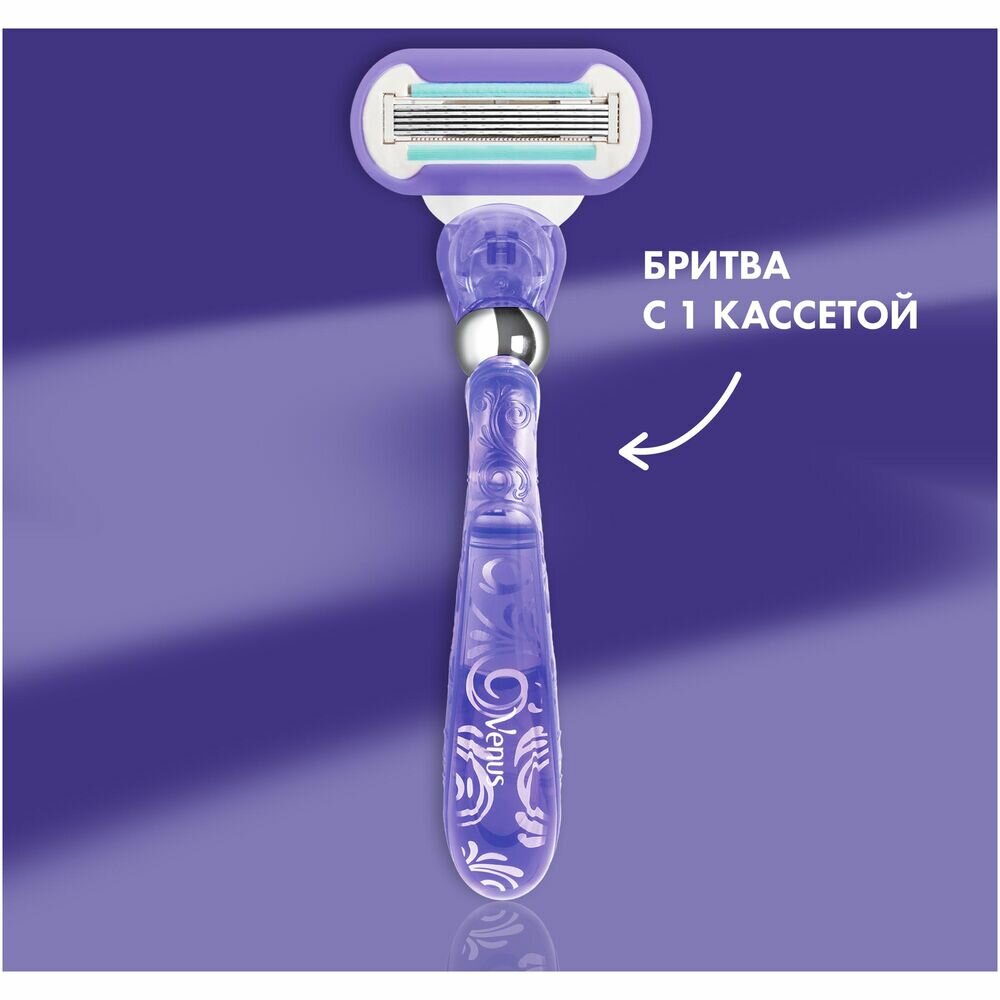 Gillette Venus Подарочный набор в косметичке (Gillette Venus Станок Swirl с 1 сменной каcсетой.)