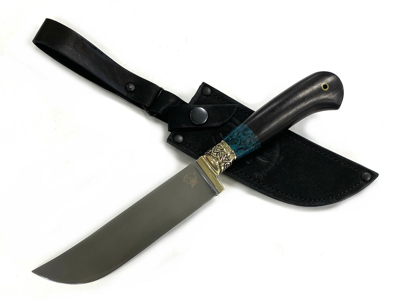 Нож Пчак Узбекский, D2, граб, стаб. карельская береза