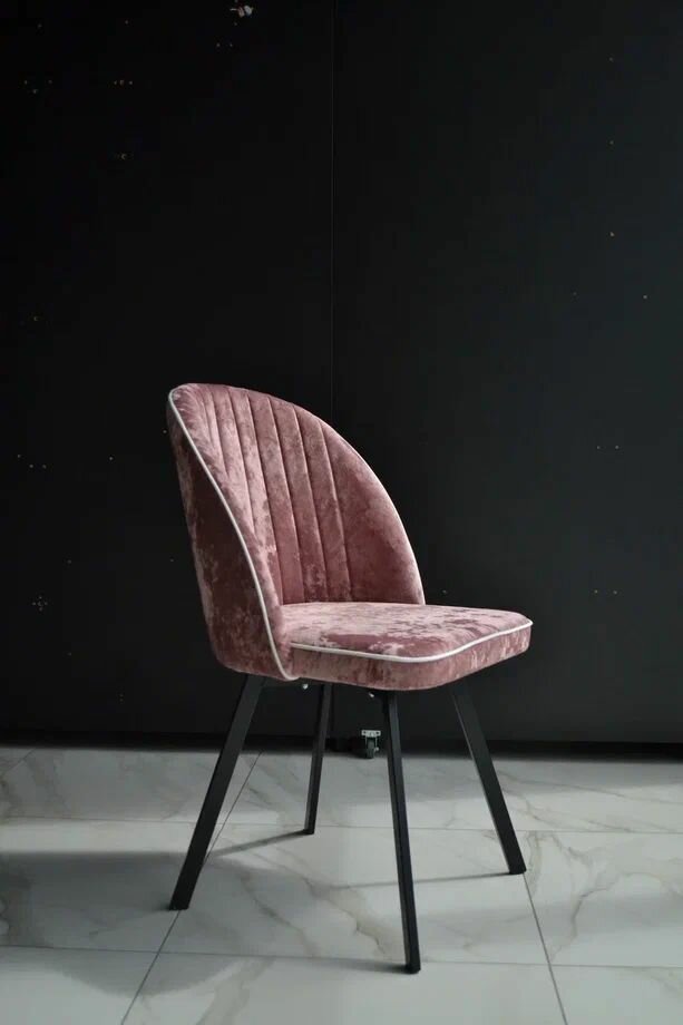 фото Стул Siena (Сиена) ткань джес 28 с белым кантом, опоры черный конус фьюжен, поворотный механизм, антивандальный, кресло для кухни для зала, дизайнерское