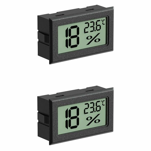 Встраиваемый цифровой гигрометр термометр техметр Т-1804 измеритель влажности и температуры воздуха 2 штуки Черный 50000₽