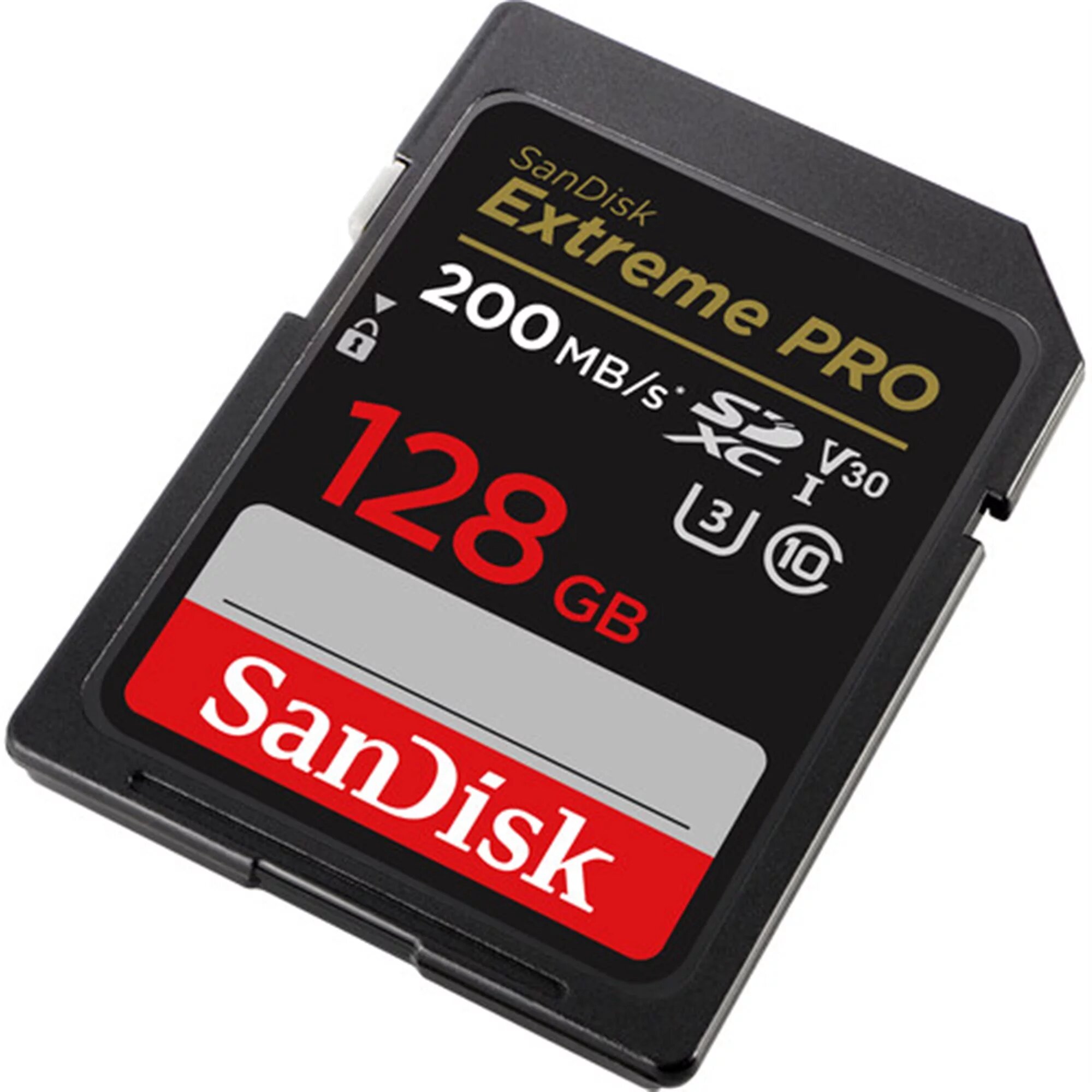 Карта памяти SanDisk SDXC 128 ГБ Class 10, V30, UHS-I U3, 1 шт, черный — фото 1