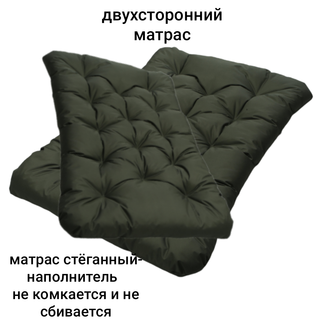 Лежанка "Для крупных и средних собак", оксфорд, холлофайбер, 135x90x10 см хаки — фото 1