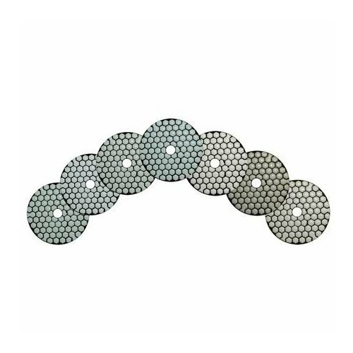 Набор дисков полировальных эластичных HEXAGONAL GOLD 100 мм APEX (Гексагонал Голд Апекс) для мрамора и гранита (без водяного охлаждения) набор 7 шт.