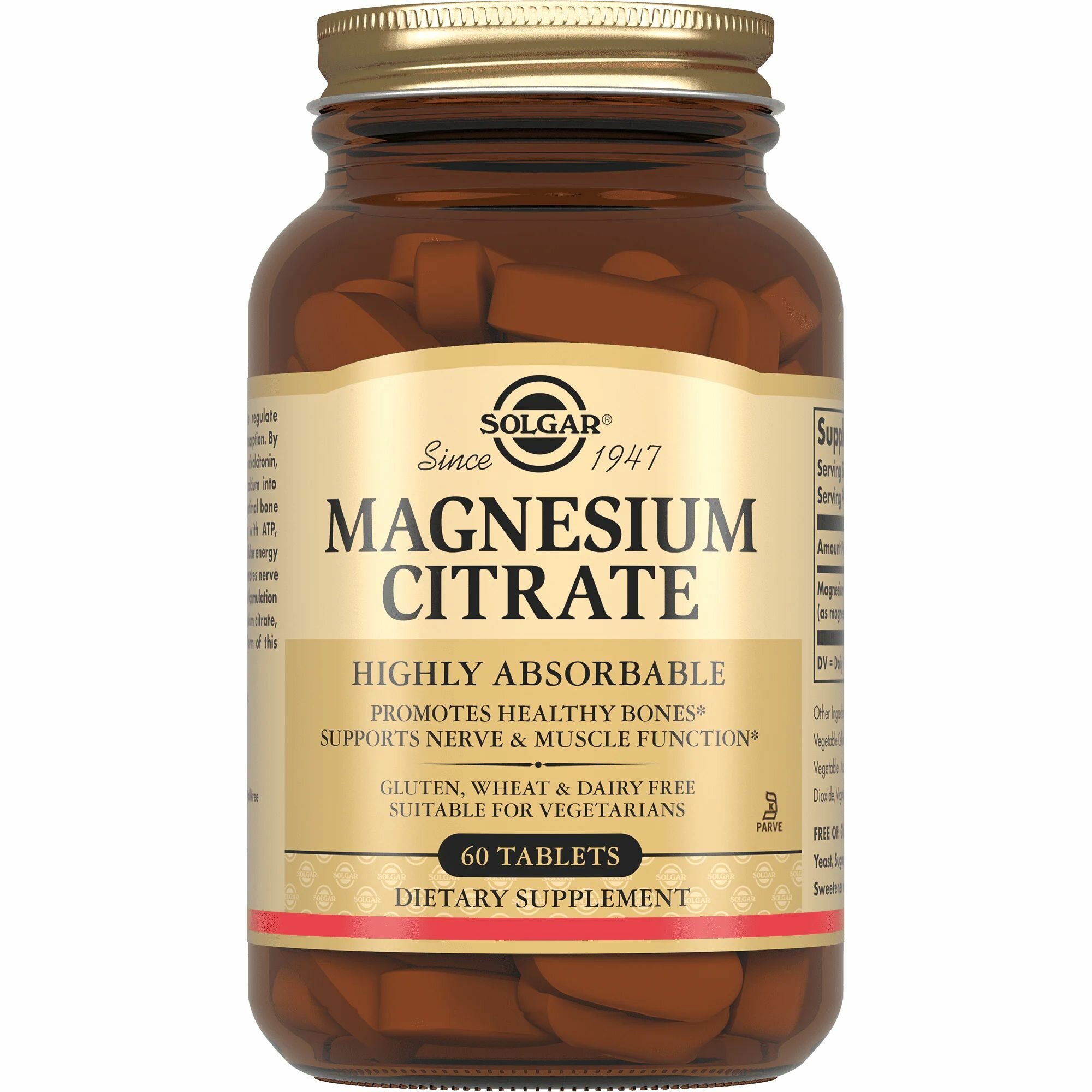 БАД Solgar Таблетки "Цитрат магния ", 60 шт. Magnesium Citrate