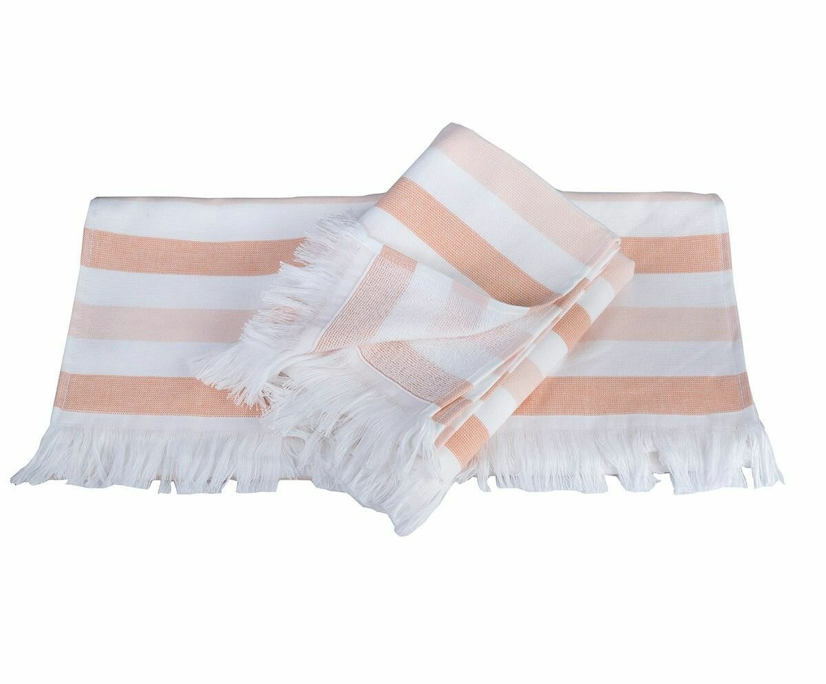 Полотенце HOBBY HOME, Stripe, 70х140 см , лосось, хлопок 100%, Турция