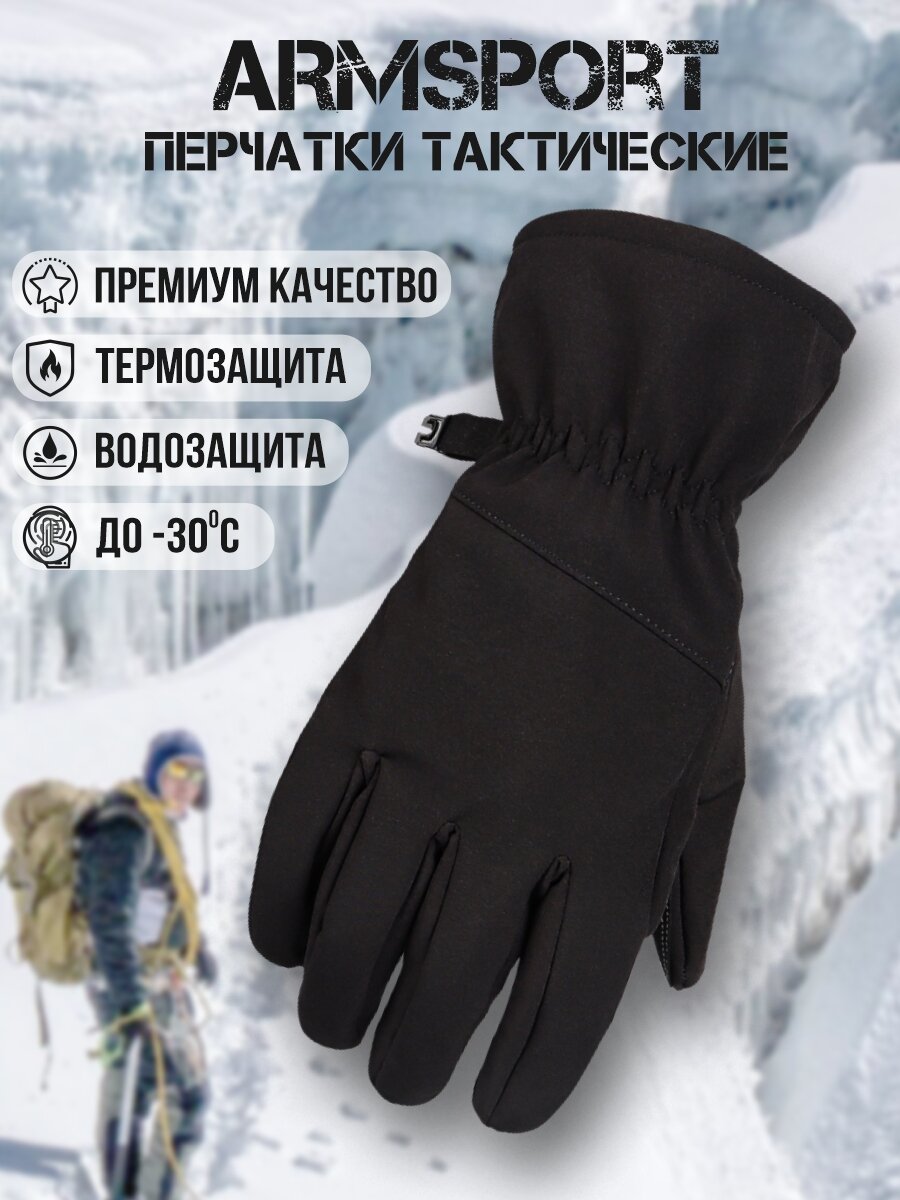 Перчатки ARMSPORT Зима-демисезон для мужчин, размер L, черный