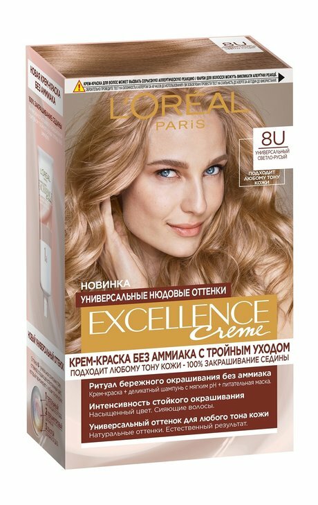 Крем-краска для волос с тройным уходом без аммиака L'Oreal Paris Excellence Crème Universal Nudes