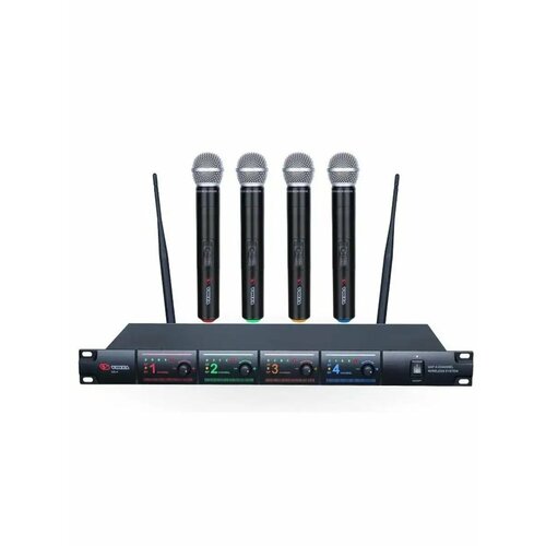 фото Volta us-4 (716.90/629.40/614.15/524.00) uhf радиосистема с четырьмя ручными микрофонами