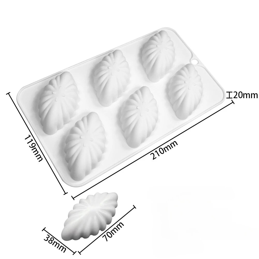 Силиконовая форма для мусса 3D, 6-отверстий, C-1pcs