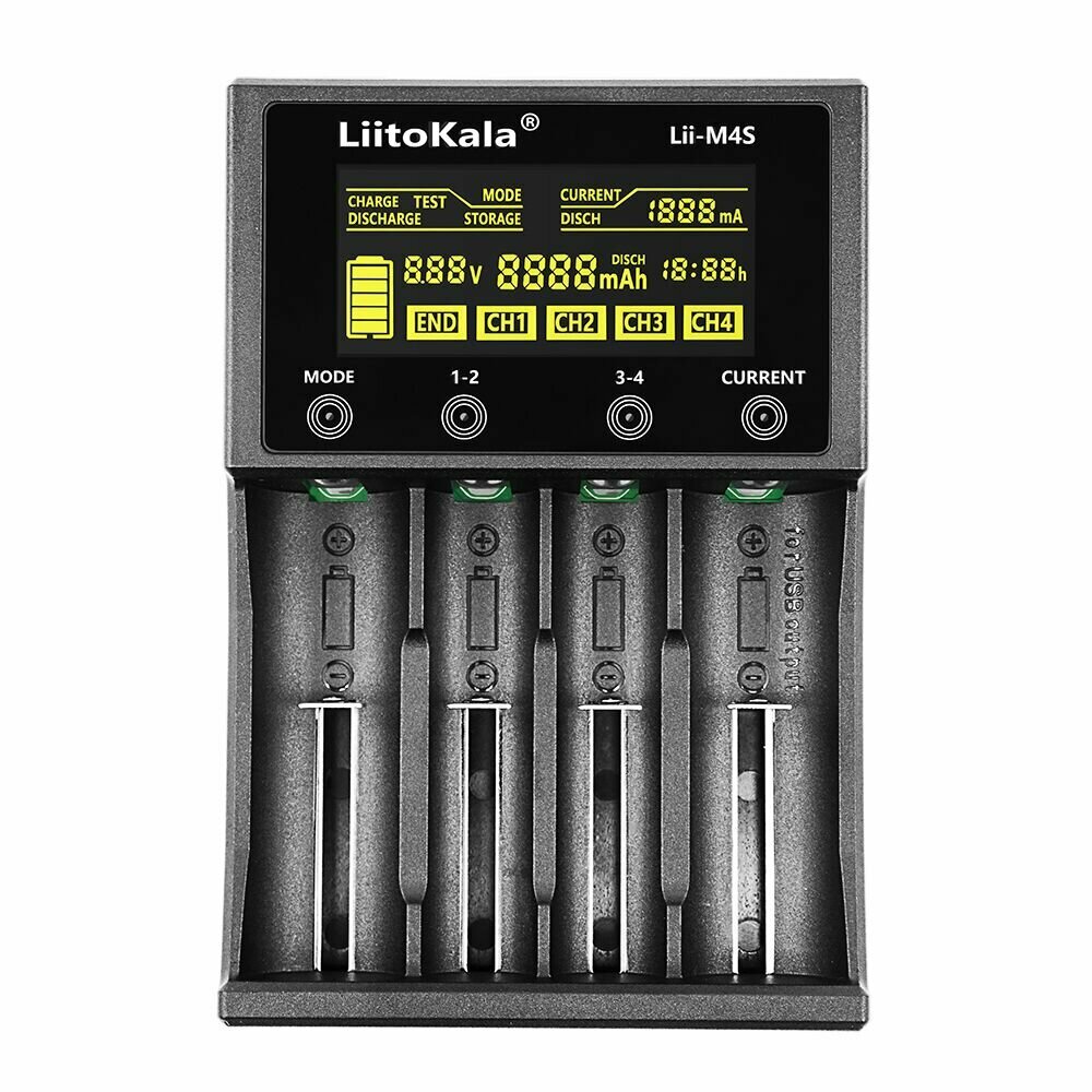 Зарядное устройство LiitoKala Lii-M4S, для 18650/26650/14500/AA/AAA, 4 слота — фото 1