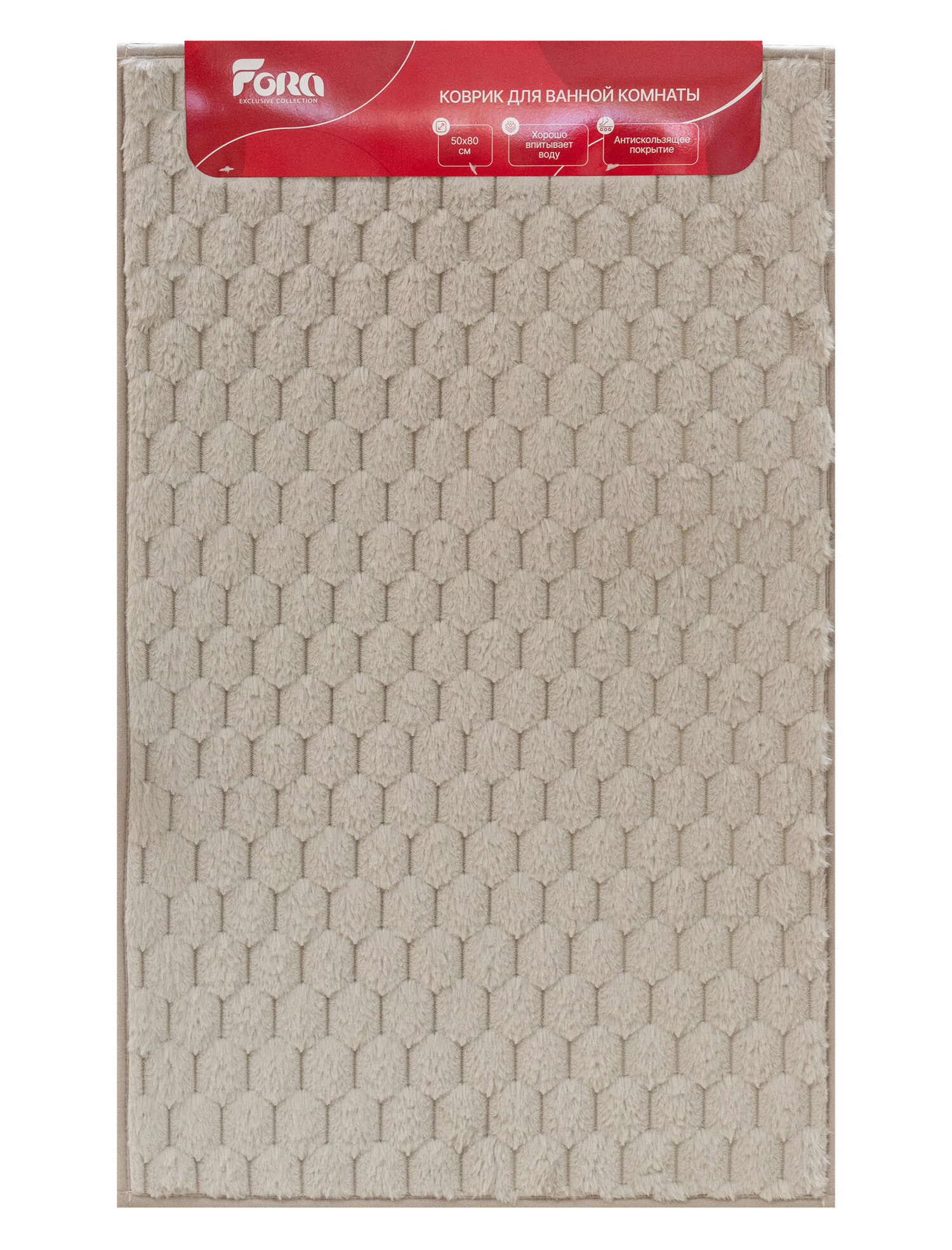 Коврик для ванной комнаты 50*80 см HONEY жемчужно-серый