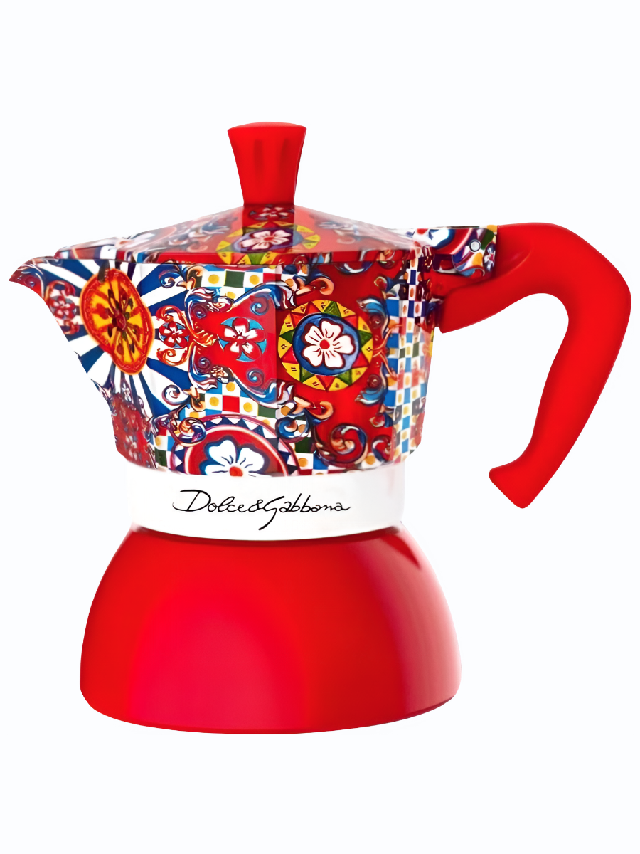 Гейзерная кофеварка Bialetti 5337 Mokka Express Induktion Dolce & Gabbana, 2 чашки, 90 мл, алюминий