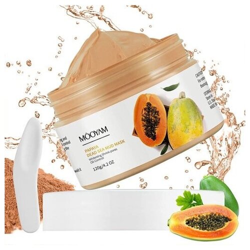 Маска для лица Очищающая глиняная маска с грязью мертвого моря и экстрактом папайи MOOYAM 120 мл
