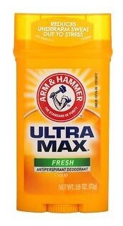 Arm & Hammer, UltraMax, твердый дезодорант-антиперспирант для мужчин, аромат «Свежесть», 73 г