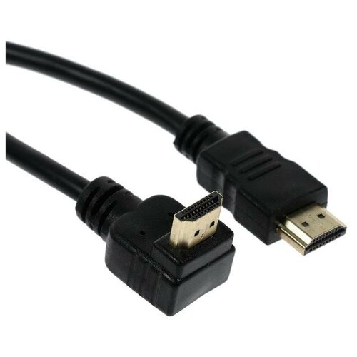 Кабель HDMI Cablexpert, HDMI(m)-HDMI(m), вер.1.4, 3 м, 19M/19M, угловой, черный кабель аудио видео buro hdmi m hdmi m 1 8м hdmi 19m 19m braid