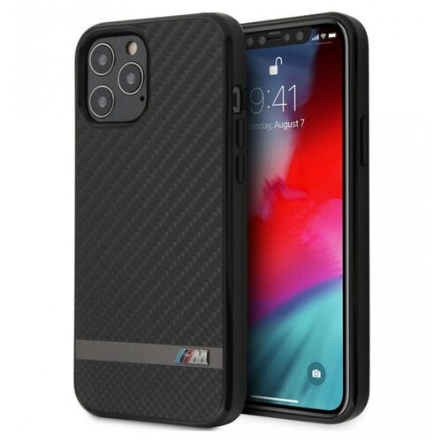 фото Чехол cg mobile bmw m-collection real carbon/alumin stripe hard для iphone 12/12 pro, цвет черный (bmhcp12mascfbk)