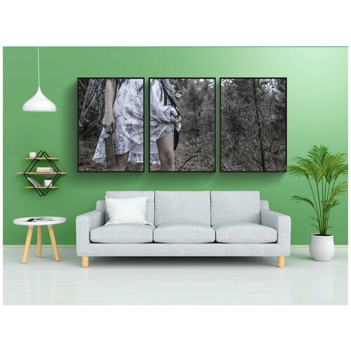 фото Набор модулных постеров для интерьера "лес, взломать, лезвие" 60x90 см. в тубусе, без рамки lotsprints