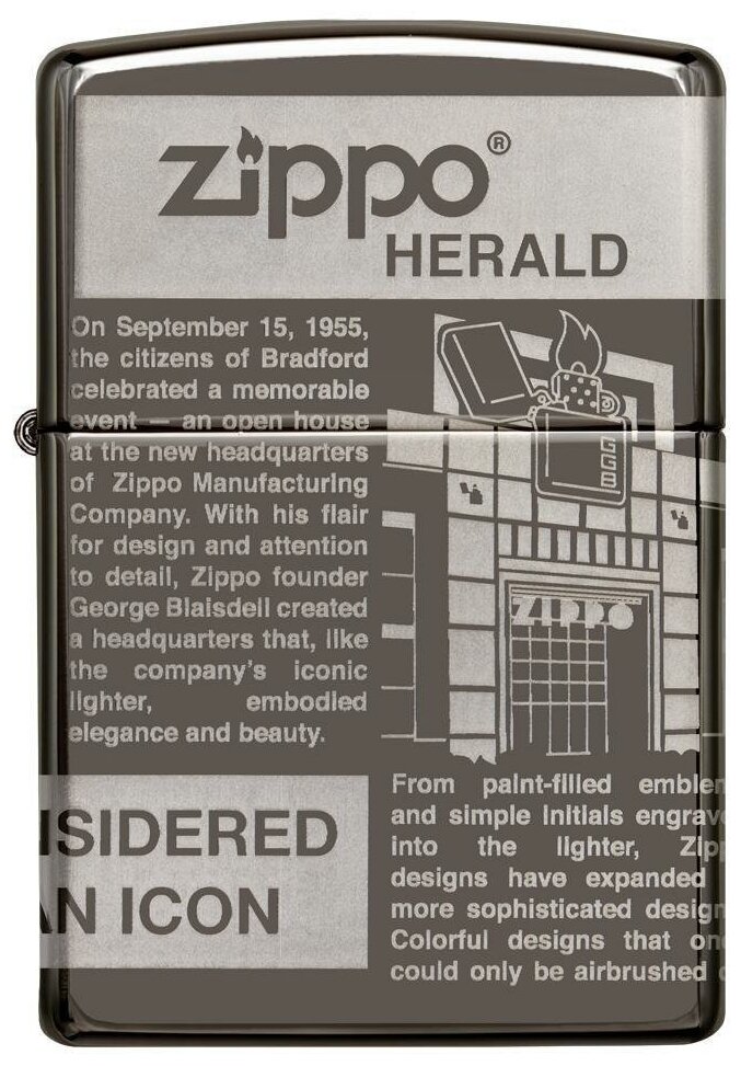 Зажигалка Zippo Classic Black Ice чёрная-глянцевая - фотография № 7